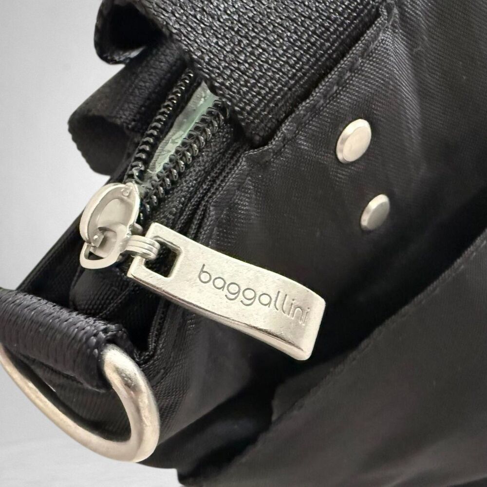 Baggillini Black Mini Carryall Tote Bag, NEW with tags! 10.75"W x 7.5"H x 4"D - Picture 8 of 10